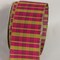 The Ribbon People Fuchsia Pink and Gold Tartan Wired Craft Ribbon 3" x 20 Yards